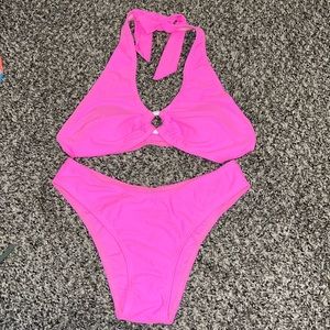 Three piece Barbie pink bikini set